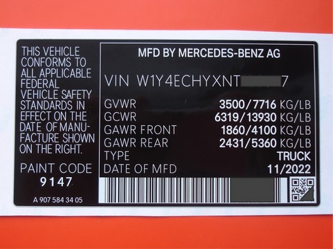 Mersedes-Benz Sprinter наклейка с вин номером под оригинал